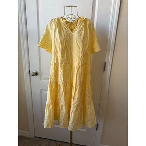 Women's Mason & Belle Yellow Tiered Midi Dress S